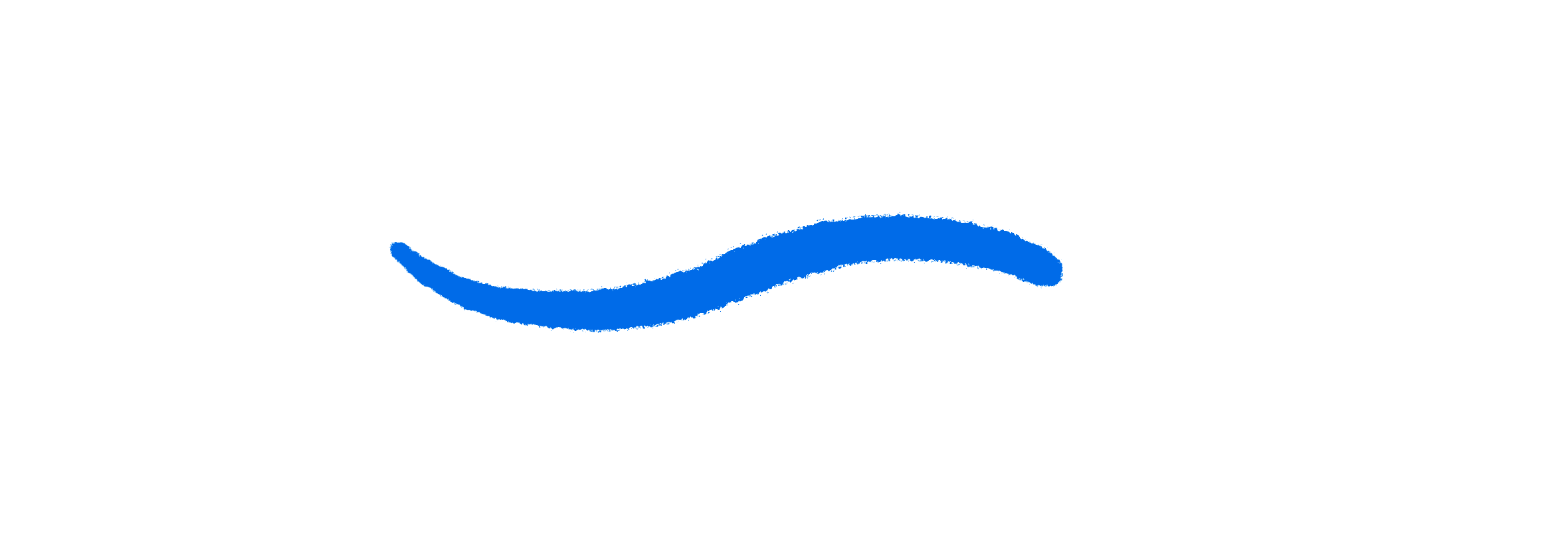 A single curving blue thread